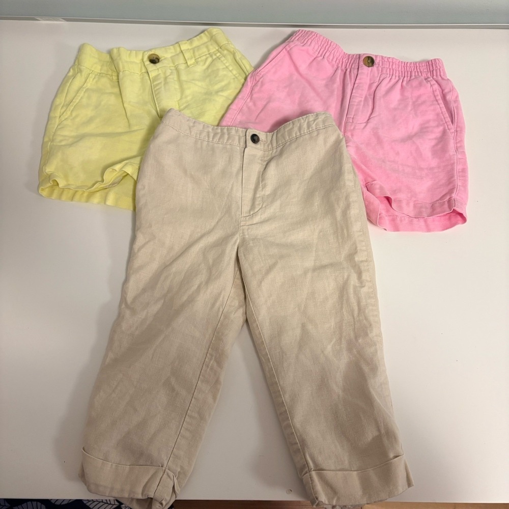 Janie and Jack Girl‎ Shorts And Pants Size 12-18 M Linen Blend Bundle